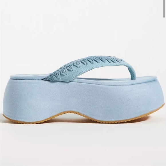 Mou Chunky Flip-flop Padded Suede Sandals- 7 - Picture 12 of 15